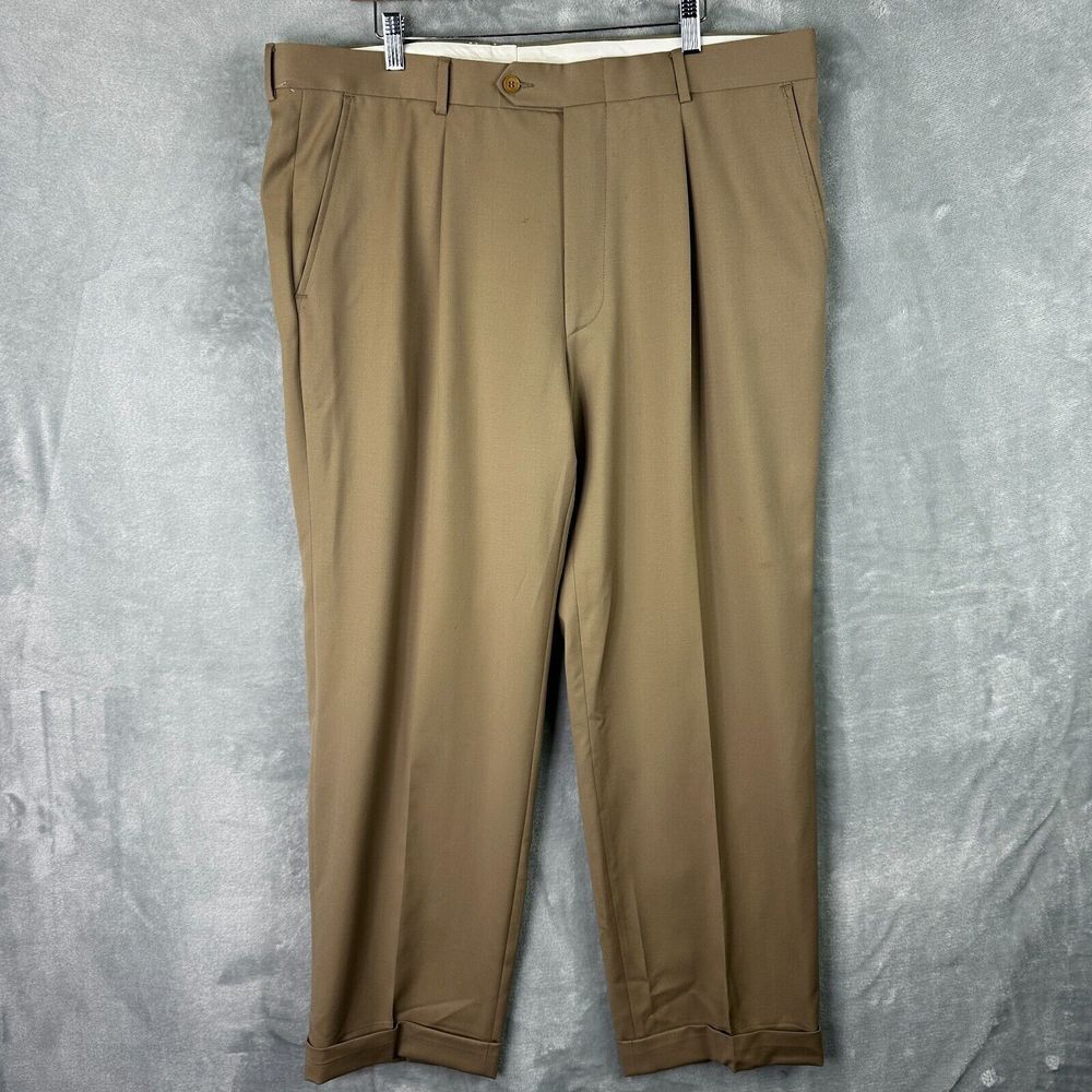 hugo boss dr. hook dress pants mens brown tan wool trousers size 38R (40x29)*‎